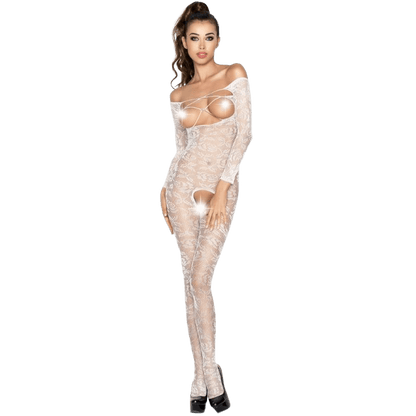 PASSION - WOMAN BS031 BODYSTOCKING BLANCO TALLA UNICA - Sensuana.es