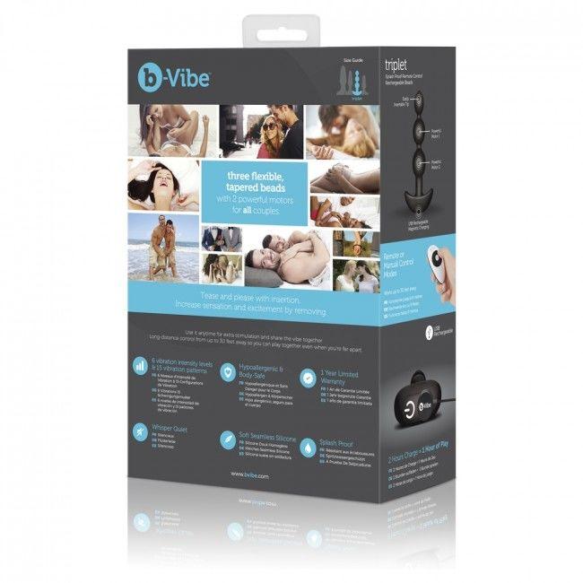 B-VIBE - TRIPLET ANAL CONTROL REMOTO BEADS NEGRO - Sensuana.es