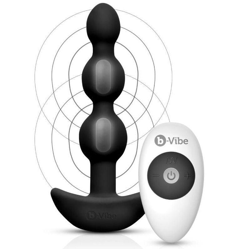 B-VIBE - TRIPLET ANAL CONTROL REMOTO BEADS NEGRO - Sensuana.es