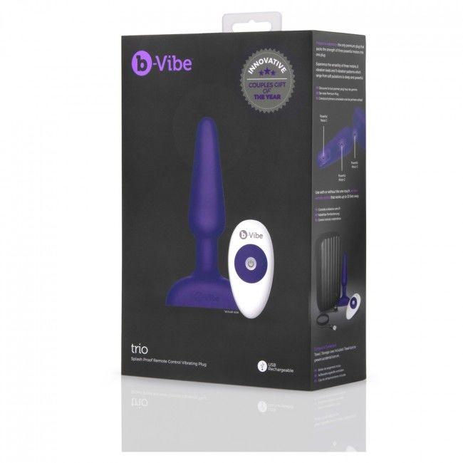 B-VIBE - TRIO CONTROL REMOTO PLUG ANAL LILA - Sensuana.es