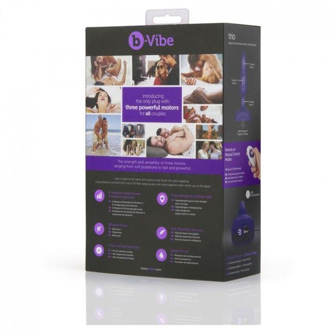 B-VIBE - TRIO CONTROL REMOTO PLUG ANAL LILA - Sensuana.es