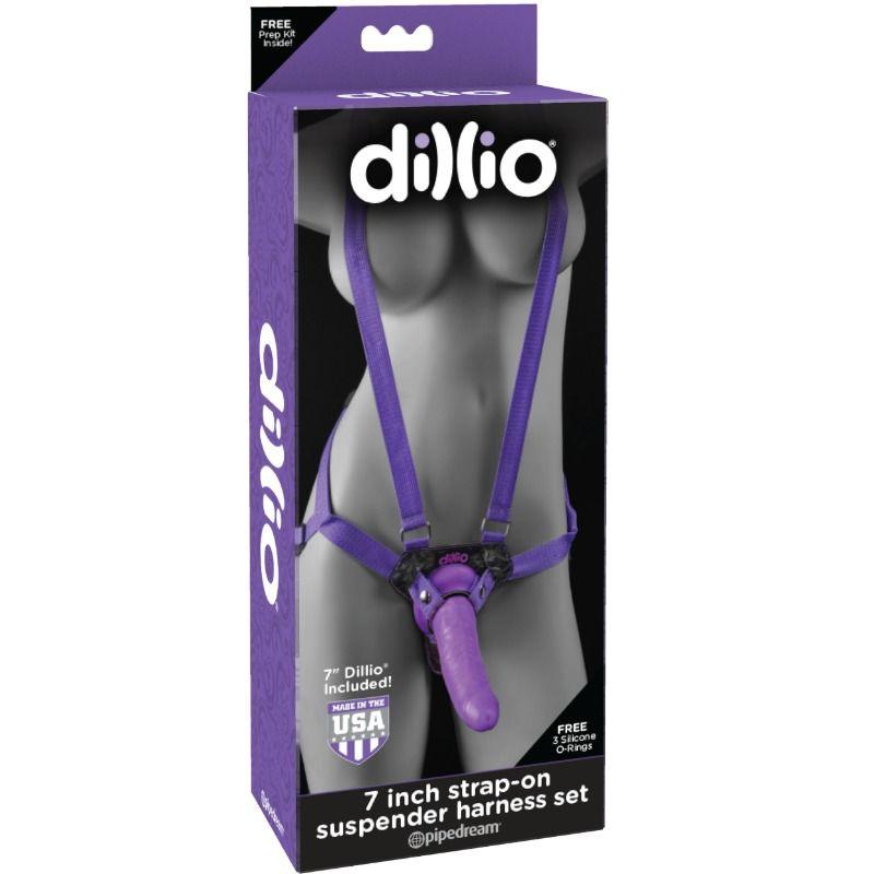 DILLIO - ARNES STRAP ON CON TIRANTES Y DILDO 17.8 CM - Sensuana.es