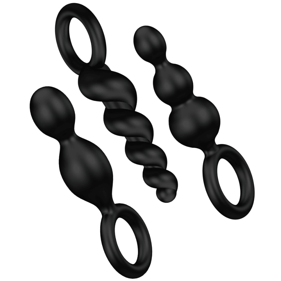 SATISFYER - ANAL PLUGS SET 3 PCS NEGRO - Sensuana.es