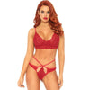 LEG AVENUE - SET 2 PIEZAS CON TANGA DOBLE TIRANTA S/M ROJO - Sensuana.es