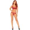 LEG AVENUE - SET 2 PIEZAS CON TANGA DOBLE TIRANTA S/M ROJO - Sensuana.es