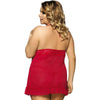 SUBBLIME - BABYDOLL ROJO FLORAL ADORNOS EN EL PECHO TALLA GRANDE - Sensuana.es