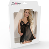 SUBBLIME - BABYDOLL CON LAZO Y ENCAJE FLORAL ROJO S/M - Sensuana.es