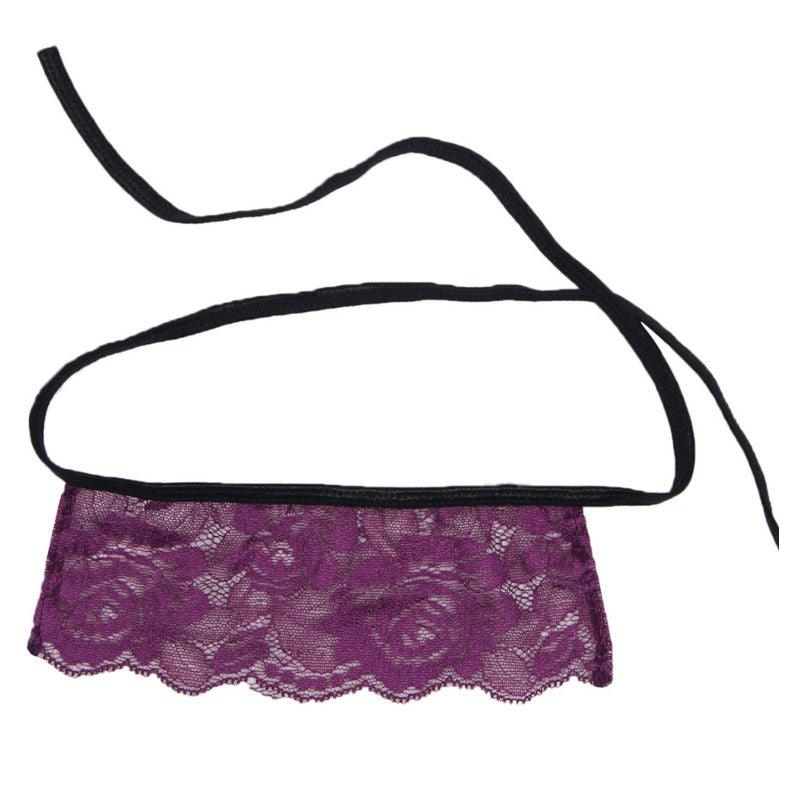 SUBBLIME - CORSET TANGA Y ANTIFAZ NEGRO Y MORADO S/M - Sensuana.es