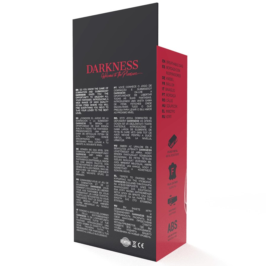 DARKNESS - MORDAZA TRANSPIRABLE ROJO - Sensuana.es