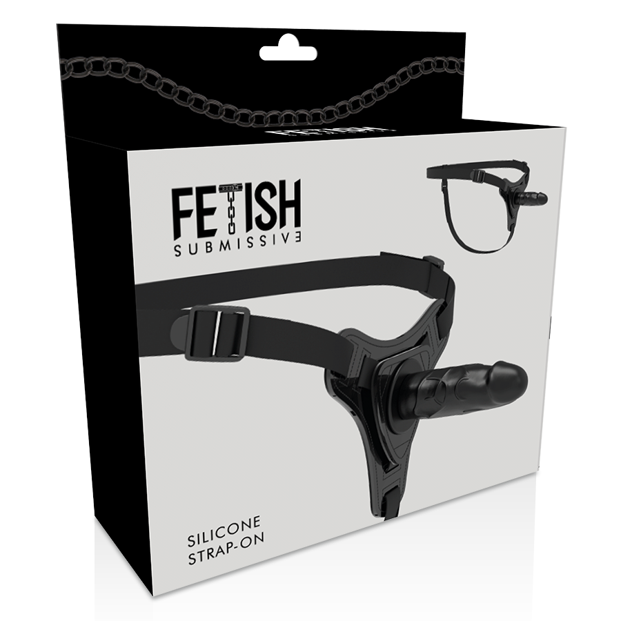 FETISH SUBMISSIVE HARNESS - SILICONA NEGRO REALISTIC 15 CM - Sensuana.es