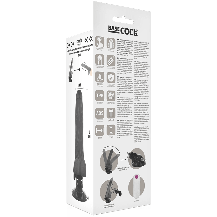 BASECOCK - VIBRADOR REALISTICO CONTROL REMOTO NATURAL 19 CM -O- 4 CM - Sensuana.es