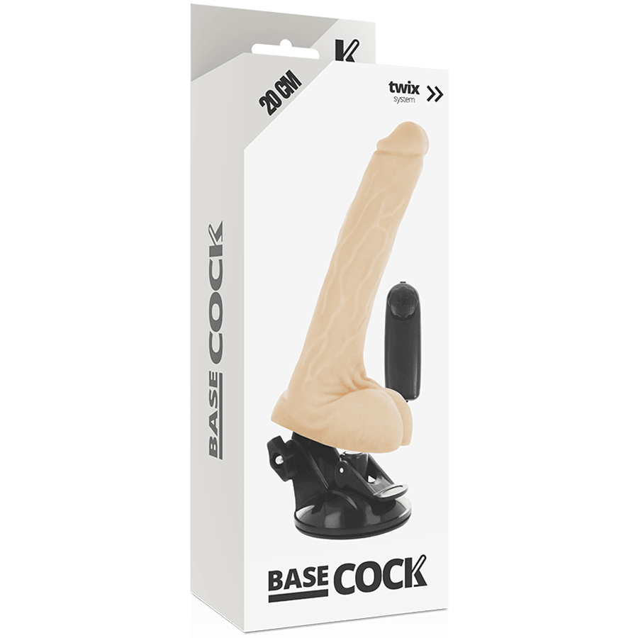 BASECOCK - VIBRADOR REALISTICO CONTROL REMOTO NATURAL CON TESTICULOS 20 CM -O- 4 CM - Sensuana.es