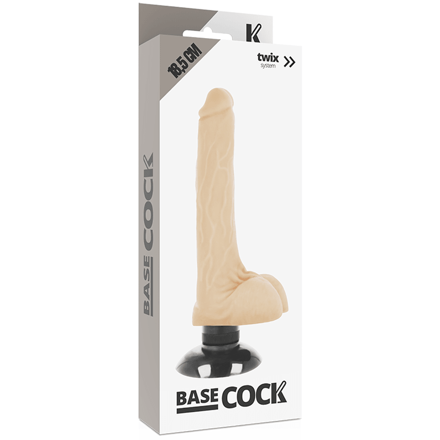 BASECOCK - VIBRADOR REALISTICO 2-1 NATURAL 18.5 CM -O- 4 CM - Sensuana.es