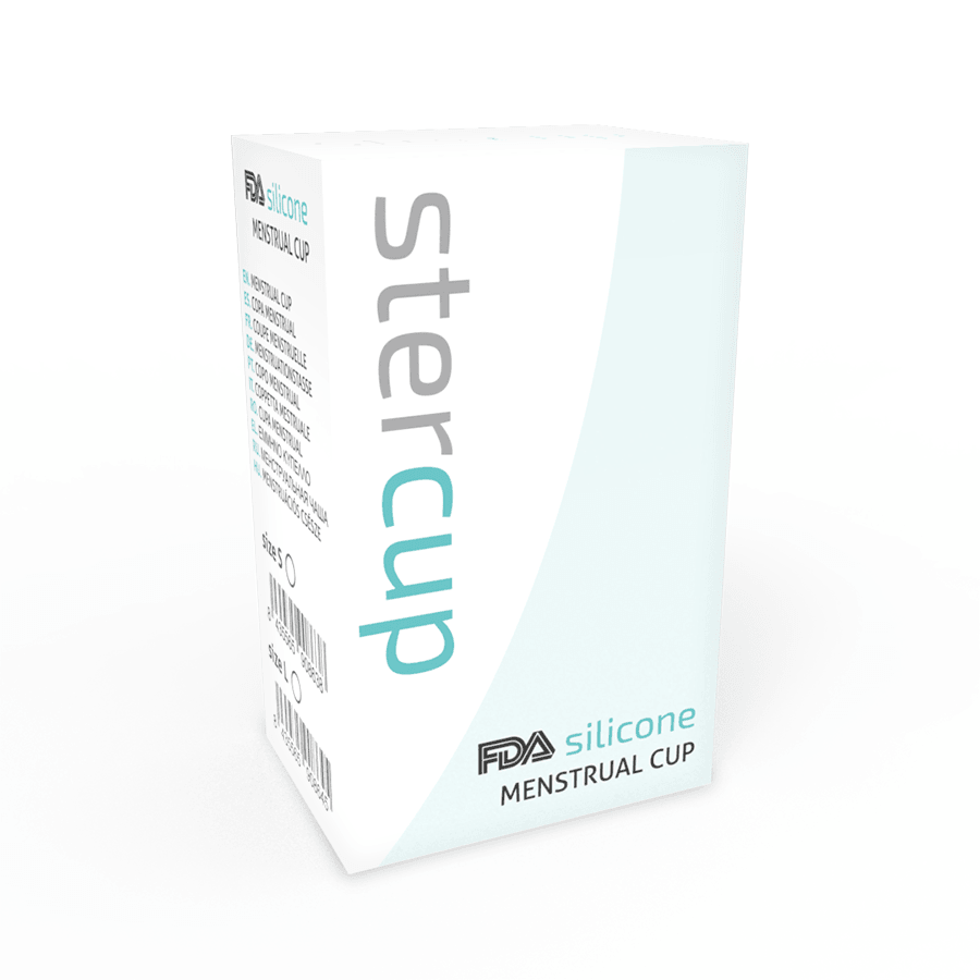 STERCUP - COPA MENSTRUAL FDA SILICONA TALLA L AQUAMARINA - Sensuana.es