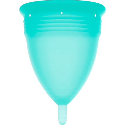 STERCUP - COPA MENSTRUAL FDA SILICONA AQUAMARINA - TALLA L - Sensuana.es