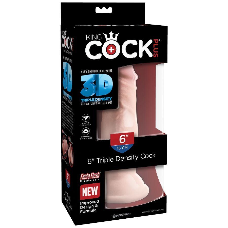 KING COCK - DILDO TRIPLE DENSIDAD 15 CM - Sensuana.es