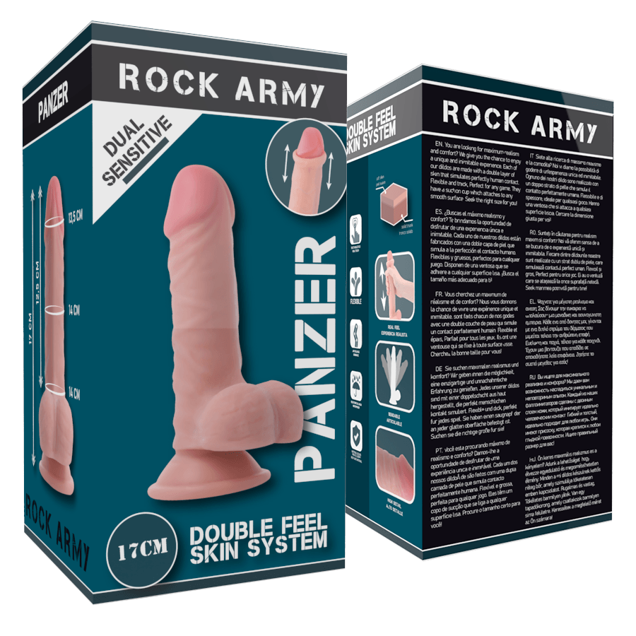 ROCKARMY - DUAL DENSITY PANZER DILDO REALISTA 17 CM -O- 4.46 CM - Sensuana.es