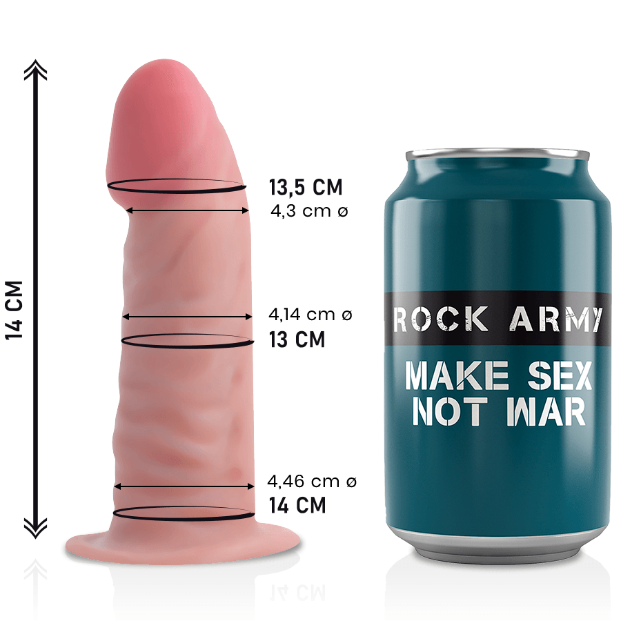 ROCKARMY - DILDO REALÍSTICO TIGRE DE DUAL DENSIDADE 14 CM -O- 4,46 CM