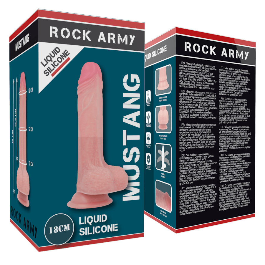 ROCKARMY - LIQUID SILICONE DILDO PREMIUM MUSTANG 18 CM -O- 4.14 CM - Sensuana.es