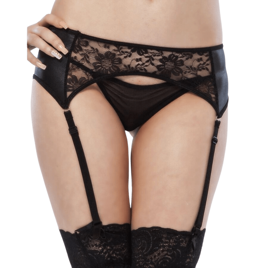 QUEEN LINGERIE - TANGA LIGUERO DISEÑO FLORAL S/M