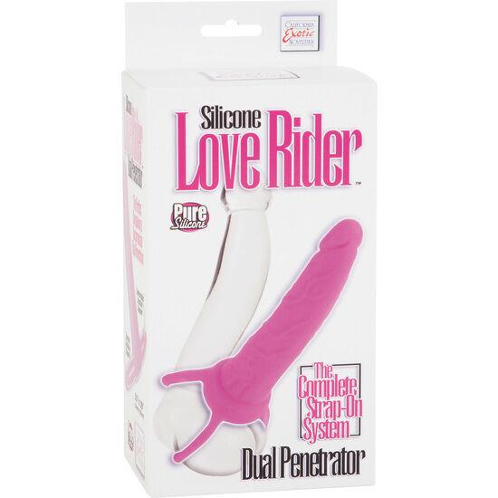 CALEXOTICS - DUAL PENETRATOR DILDO WITH PINK HARNESS