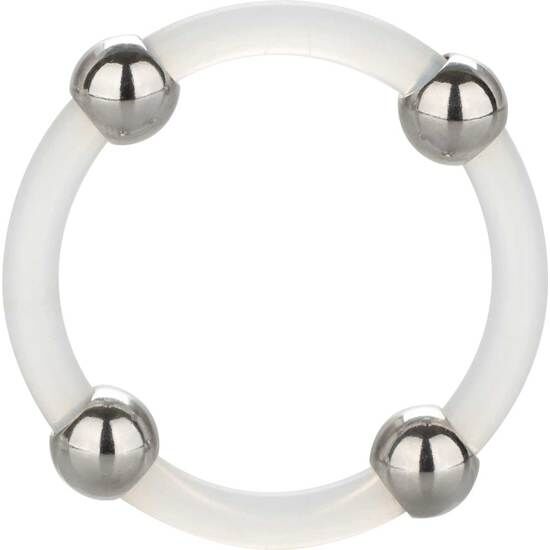 CALEXOTICS - ANILLO DE SILICONA CON CUENTAS DE ACERO TALLA L - Sensuana.es