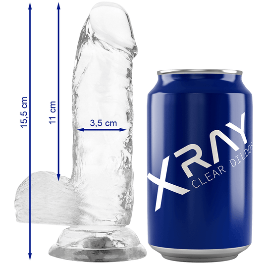 X RAY - CLEAR DILDO REALISTA TRANSPARENTE 15.5 CM -O- 3.5 CM - Sensuana.es