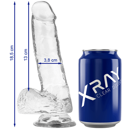 X RAY - CLEAR DILDO REALISTA TRANSPARENTE 18.5 CM -O- 3.8 CM - Sensuana.es