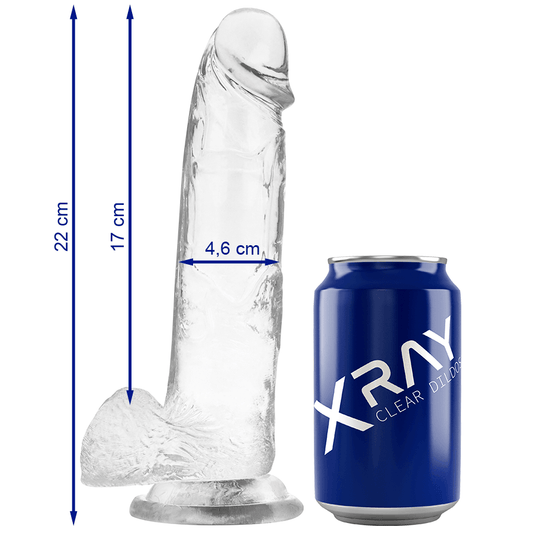 X RAY - CLEAR DILDO REALISTA TRANSPARENTE 22 CM -O- 4.6 CM - Sensuana.es