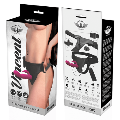 HARNESS ATTRACTION - RNES VIBRADOR RABBIT VINCENT 15 CM -O- 4 CM - Sensuana.es