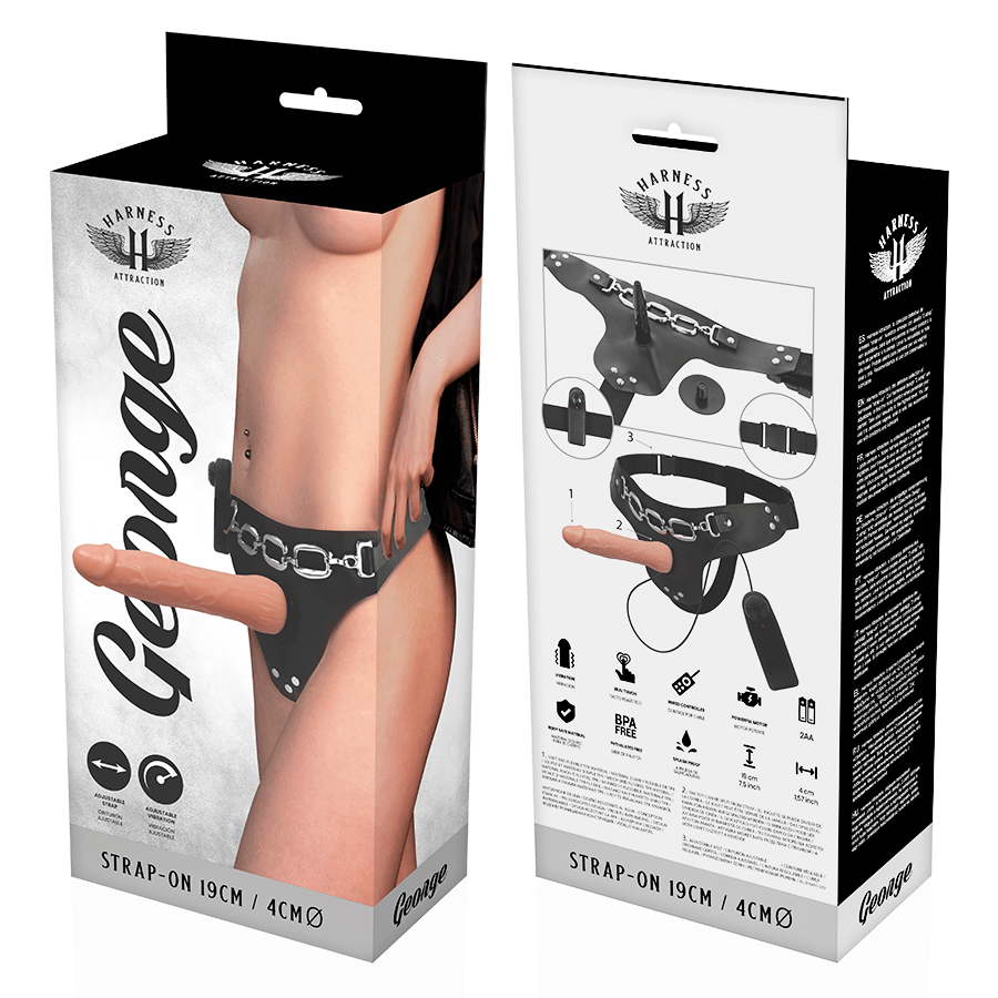 HARNESS ATTRACTION - RNES GEORGE REALISTICO VIBRADOR 19 CM -O- 4 CM - Sensuana.es