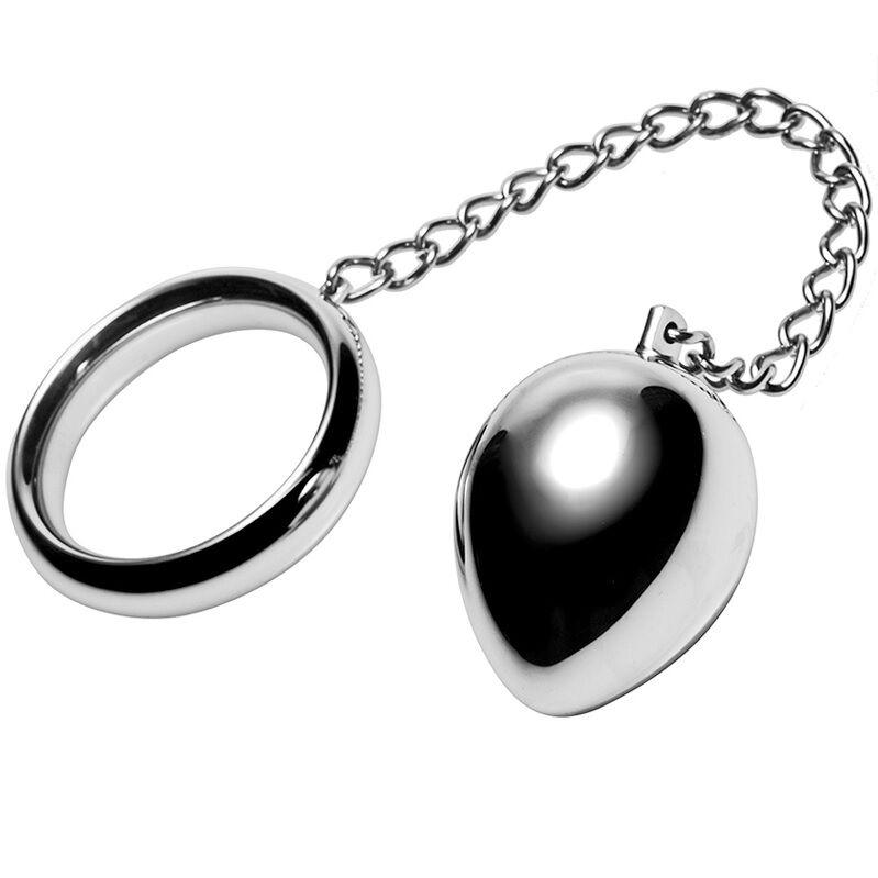 METAL HARD - COCK RING 45MM + CADENA CON BOLA METAL - Sensuana.es