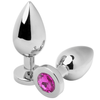 METAL DURO - PLUG ANAL DIAMANTE ROSA PEQUENO 5,71CM