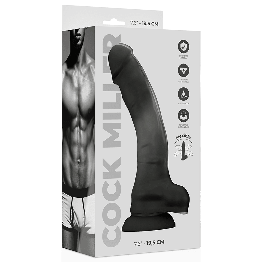 COCK MILLER - SILICONA DENSITY COCKSIL ARTICULABLE NEGRO 19.5 CM - Sensuana.es