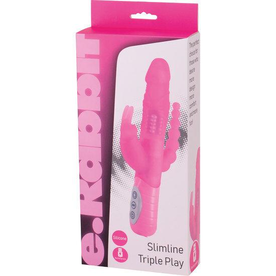 SEVEN CREATIONS - E RABBIT SLIMINE TRIPLE PLAY TRIPLE STIMULATION VIBRATOR PINK