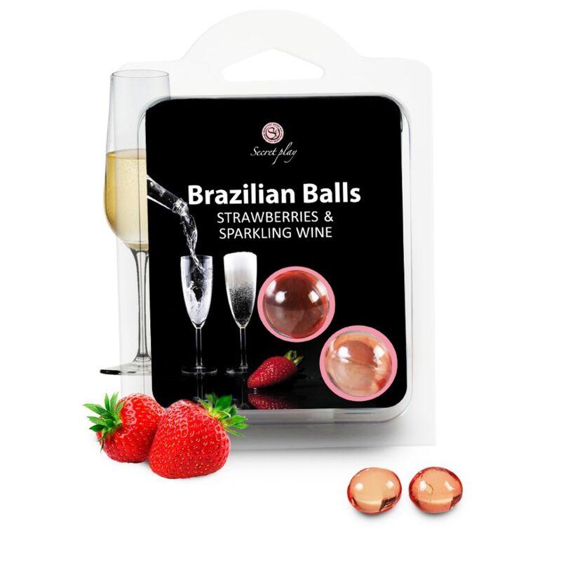 SECRETPLAY - SET 2 BRAZILIAN BALLS FRESAS CON CAVA - Sensuana.es