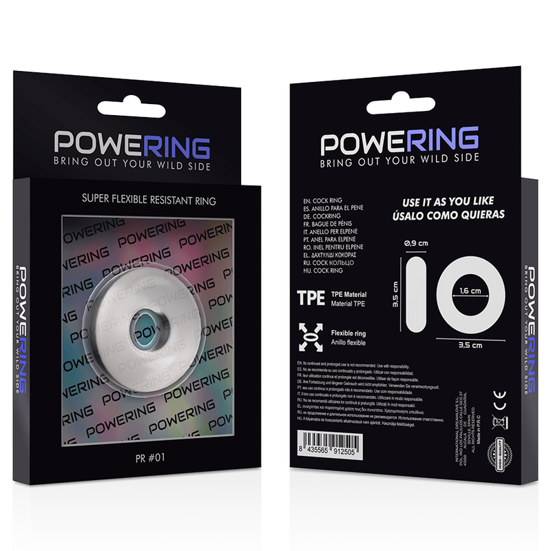 POWERING - SUPER FLEXIBLE Y RESISTENTE ANILLO PENE 3.5CM CLEAR - Sensuana.es