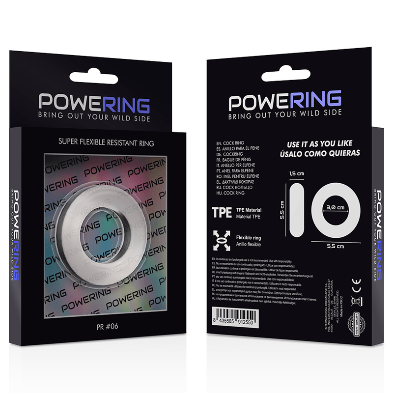 POWERING - SUPER FLEXIBLE Y RESISTENTE ANILLO PENE 5.5CM PR06 CLEAR - Sensuana.es