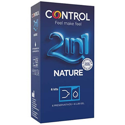 CONTROL - DUO NATURA 2-1 PRESERVATIVO + GEL 6 UDS - Sensuana.es