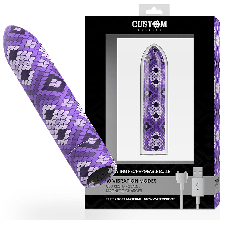 CUSTOM BULLETS - SNAKE LILAC REFILLABLE BULLET 10 INTENSITIES