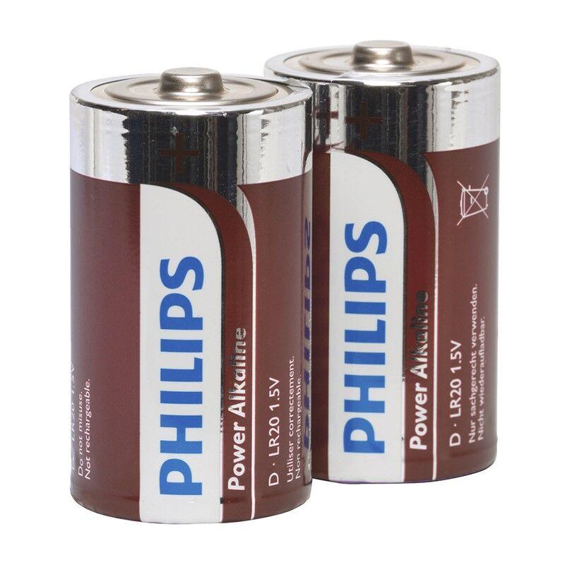 PHILIPS - POWER ALKALINE BATTERY D LR20 BLISTER*2