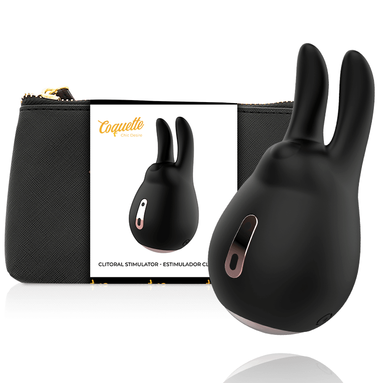 COQUETTE TOYS - CLITORIS STIMULATOR BLACK / GOLD RABBIT