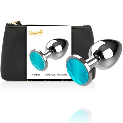 COQUETTE CHIC DESIRE - PLUG ANAL DE METAL TALLA L CRISTAL AZUL 4 X 9CM - Sensuana.es