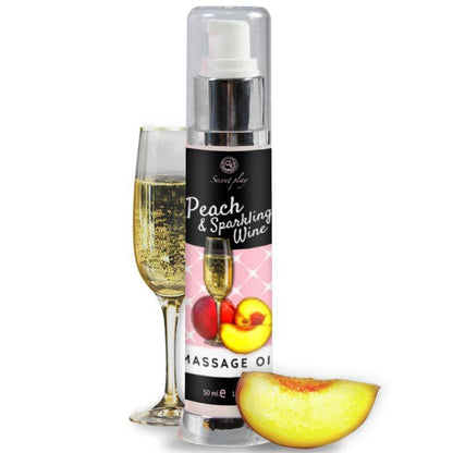 SECRETPLAY - ACEITE MASAJE MELOCOTÓN & CAVA 50 ML - Sensuana.es