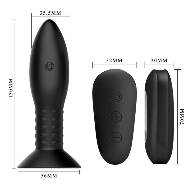 MR PLAY - PLUG CON BOLAS ROTADORAS NEGRO CONTROL REMOTO - Sensuana.es