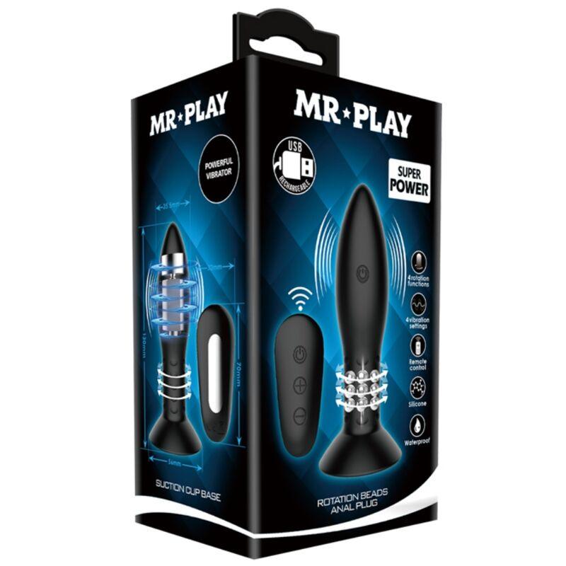 MR PLAY - PLUG CON BOLAS ROTADORAS NEGRO CONTROL REMOTO - Sensuana.es