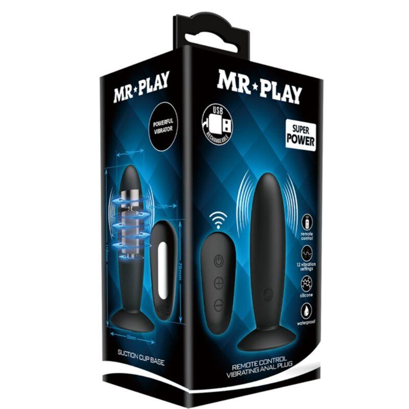 MR PLAY - PLUG ANAL COM CONTROLE REMOTO VIBRAÇÃO PRETO