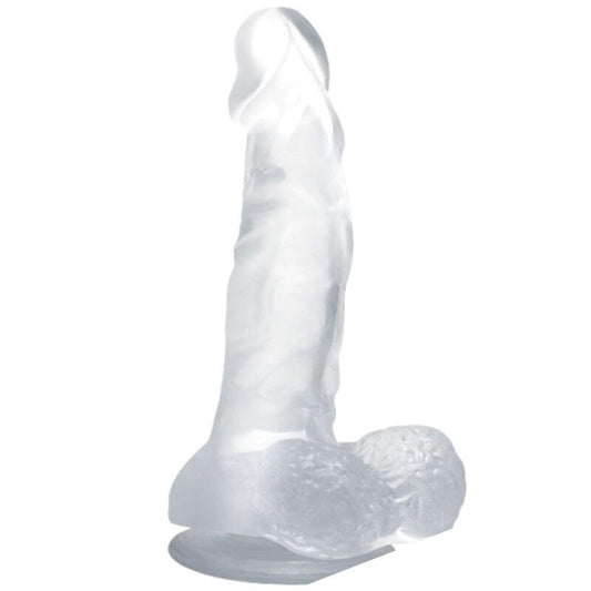 BAILE - DILDO REALISTICO CON VENTOSA Y TESTICULOS 16.7 CM TRANSPARENTE - Sensuana.es