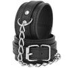 DARKNESS - BLACK LEATHER TEXTURE HANDCUFFS