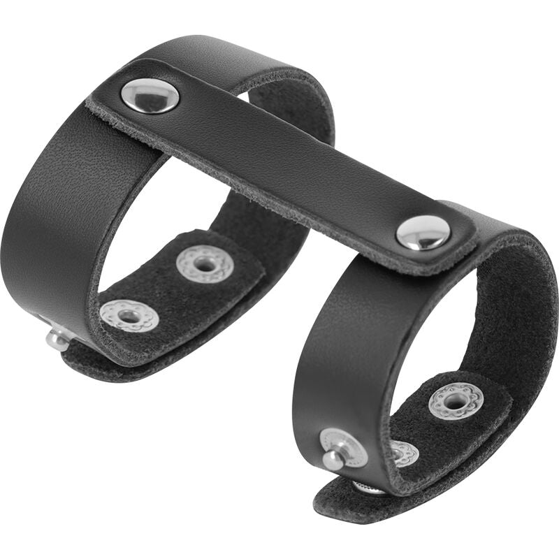 DARKNESS - ANILLO PENE Y TESTICULOS AJUSTABLE LEATHER - Sensuana.es